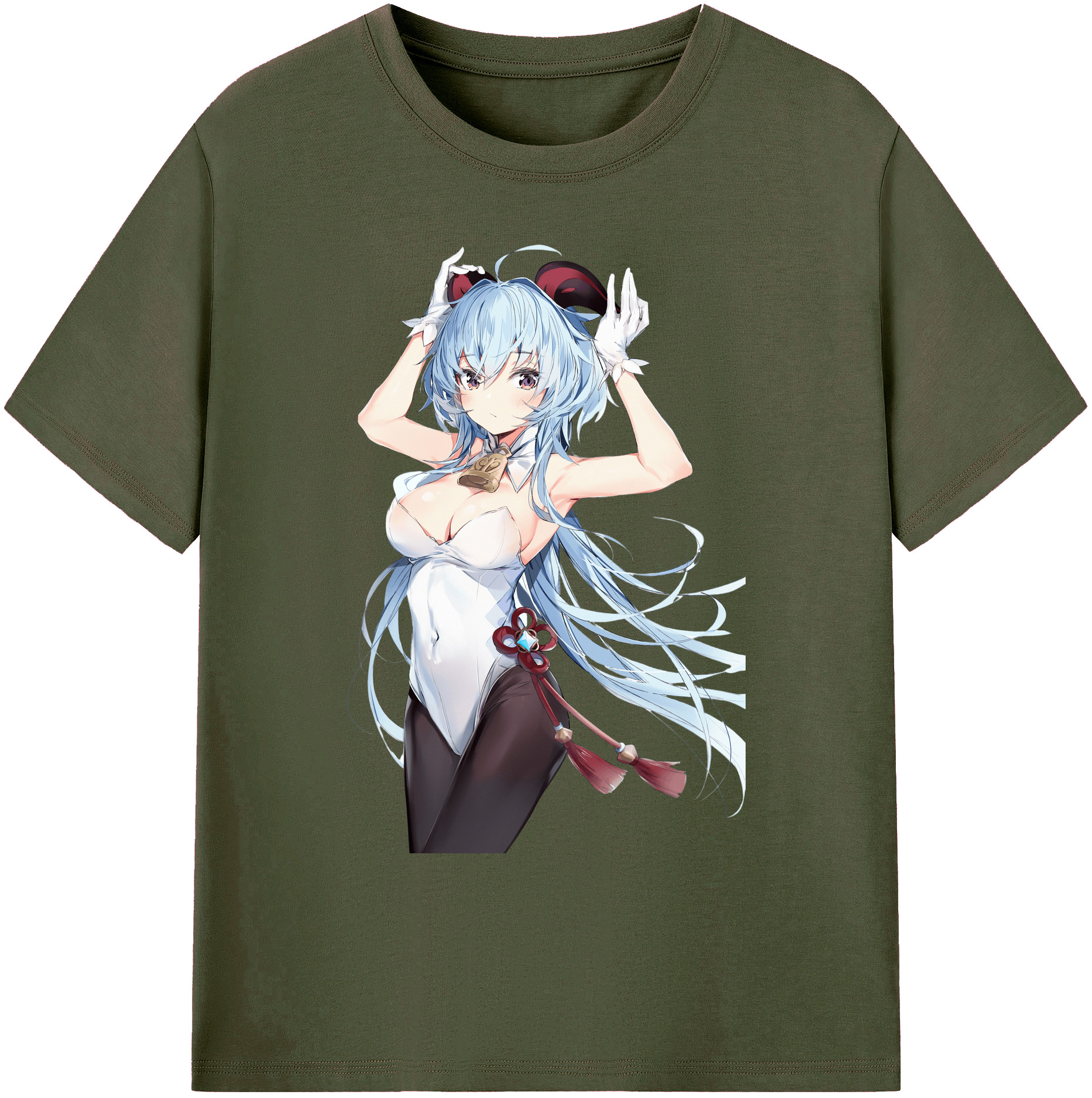 げんし神 甘雨 かんう genshin Ganyu 綿100％ メンズ半袖Tシャツ｜肌触りやわらか＆通気性